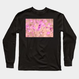 Wild pink meadow flowers II, nature photography Long Sleeve T-Shirt